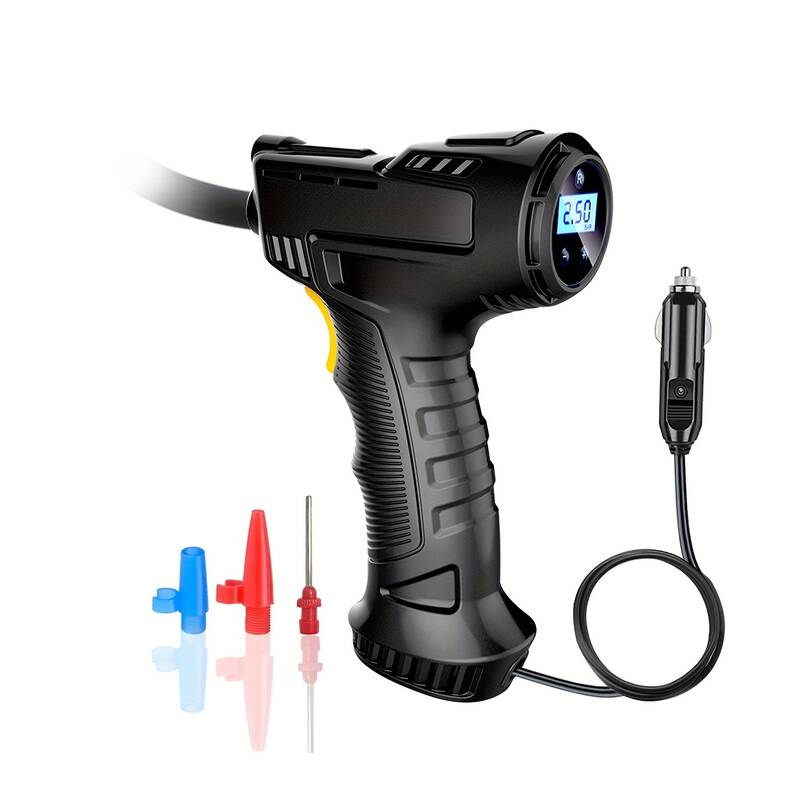 Cordless Portable Air Compressor with Digital Gauge and LED Light Rechargeable Battery Powered Pump