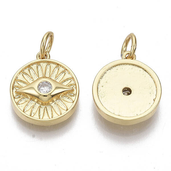 Brass Micro Pave Cubic Zirconia Pendants