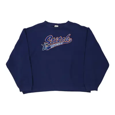 Stitch Disney Graphic Sweatshirt - 2XL Blue Cotton Blend
