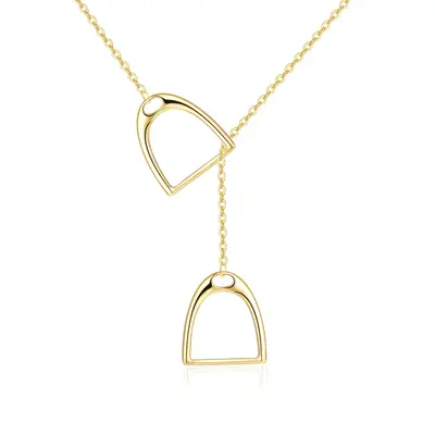 14K Gold Horseshoe Adjustable Y Necklace