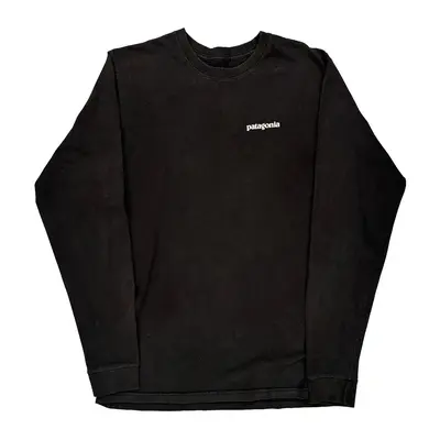 Patagonia Spellout Long Sleeve T-Shirt - Medium Black Cotton