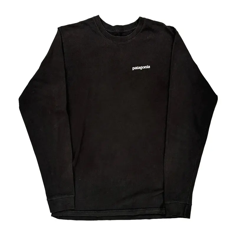 Patagonia Spellout Long Sleeve T-Shirt - Medium Black Cotton