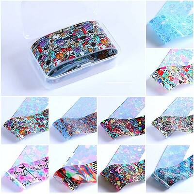 10 Style Transfer Foil Nail Art Stickers