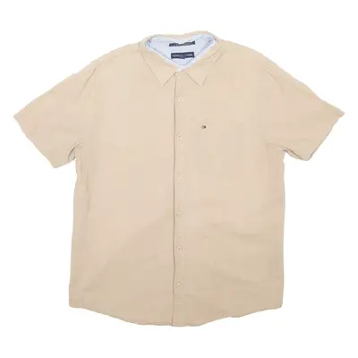 TOMMY HILFIGER Mens Plain Shirt Beige XL