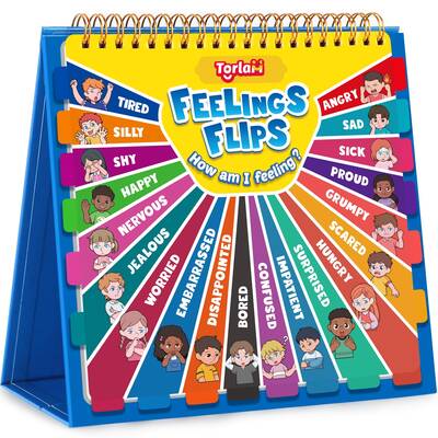 Feelings and Emotions Book for Young learners,Understanding Emotions Toys,Social Emotional Flipbook,Mood Feelings Chart,