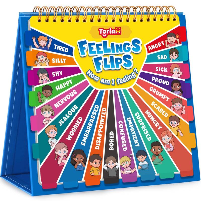 Feelings and Emotions Book for Young learners,Understanding Emotions Toys,Social Emotional Flipbook,Mood Feelings Chart,