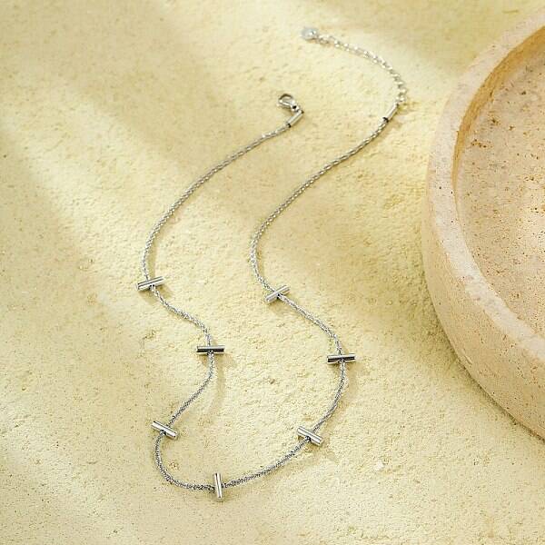 304 Stainless Steel Column Link Chain Necklaces for Women