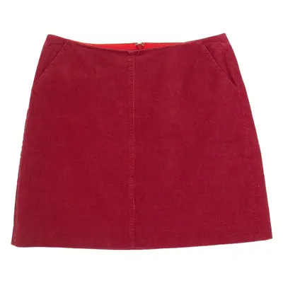 HOBBS LONDON Womens Straight Skirt Red Short Corduroy UK 12