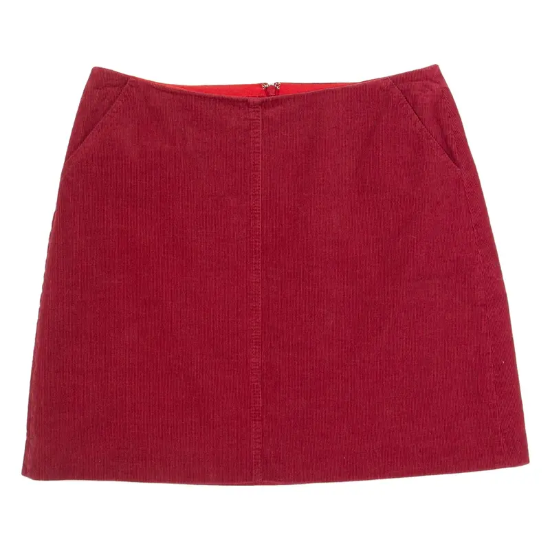 HOBBS LONDON Womens Straight Skirt Red Short Corduroy UK 12
