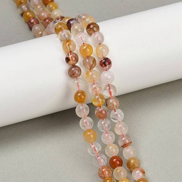 Natural Ferruginous Quartz Beads Strands