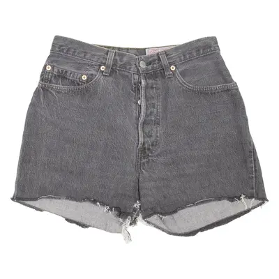 LEVI'S 901 Cut-Off Womens Denim Shorts Grey 90s S W28