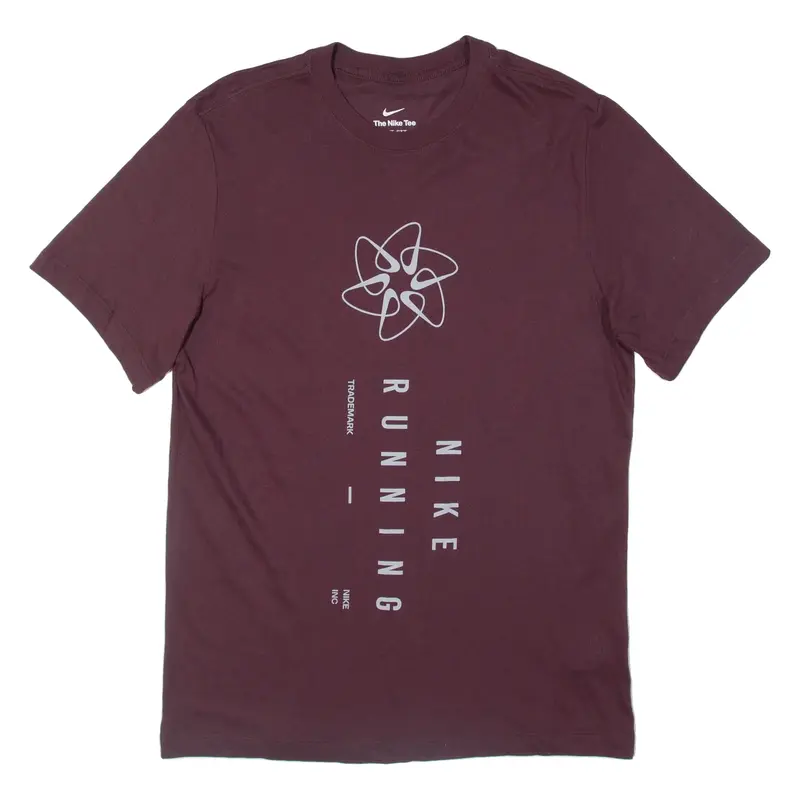 NIKE Running Mens T-Shirt Maroon M