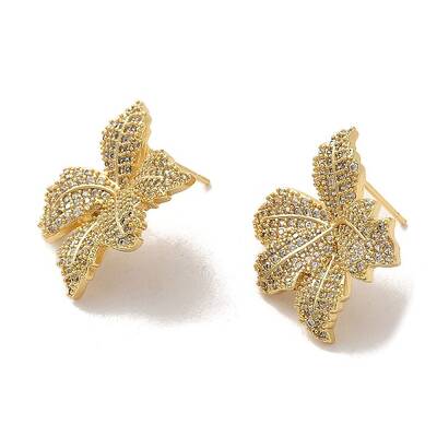 Brass Micro Pave Cubic Zirconia Earrings for Women
