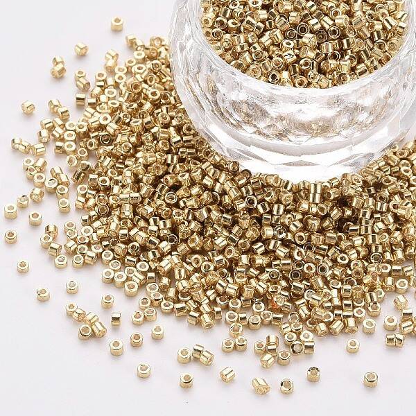 Plated Glass Cylinder Beads