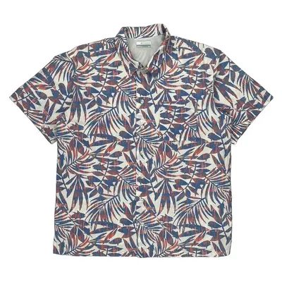 Columbia Short Sleeve Shirt - Medium Navy Cotton