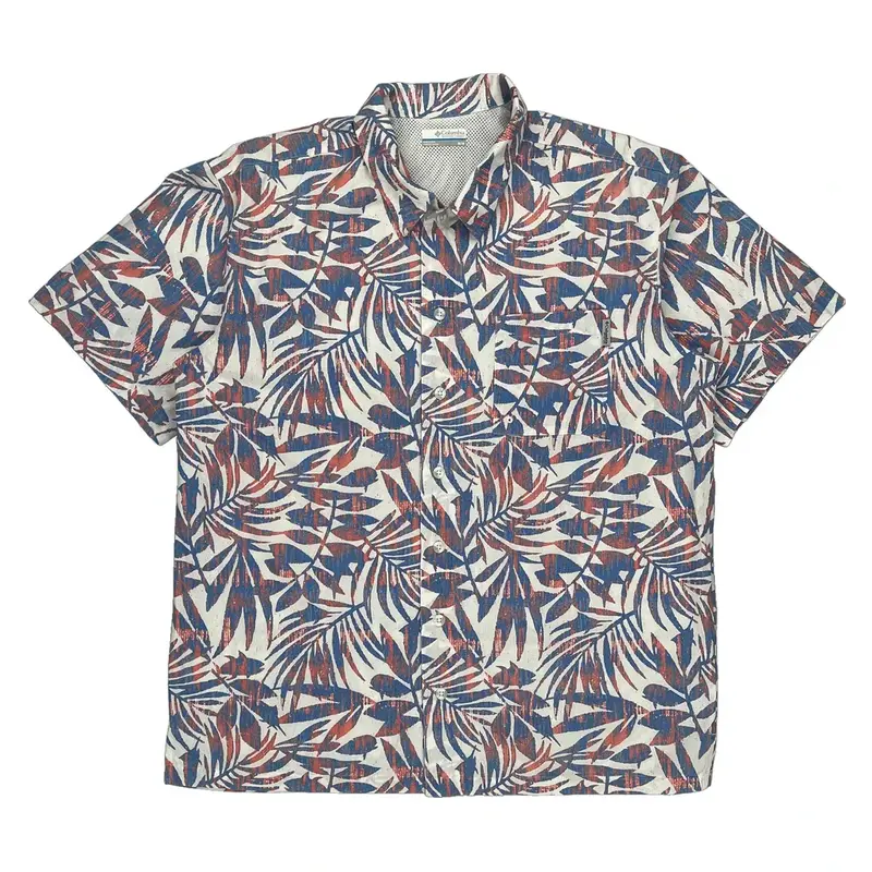 Columbia Short Sleeve Shirt - Medium Navy Cotton