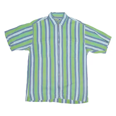 CAP FERET Full Zip Mens Shirt Green Striped M