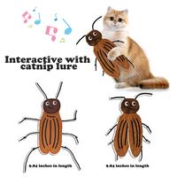 Realistic Bug Catnip Cat Cockroach Toys Crinkly Sound, Durable Kitten Bite Interactive Kicker Toys for Indoor Exercise 9.84 I...