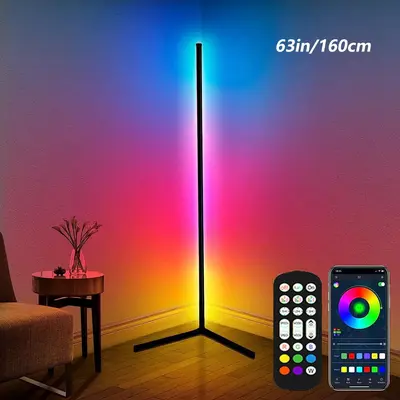 RGB Floor Lamp, USB Powered LED Corner Lamp with APP & Remote Control, Modern Floor Light with Music Sync & 16 Million DlY Co...