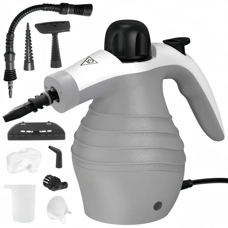 Pressurized Handheld Steam Cleaner, 1 Count Multi-purpose Steamer for Home Use with 9 Attachments To Remove Tough Stains on C...