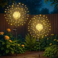 2 Pack Solar Garden Lights for Outdoor Decor, Waterproof Solar Powered Firework Stake 120 LED Sparklers String Lights for Yar...
