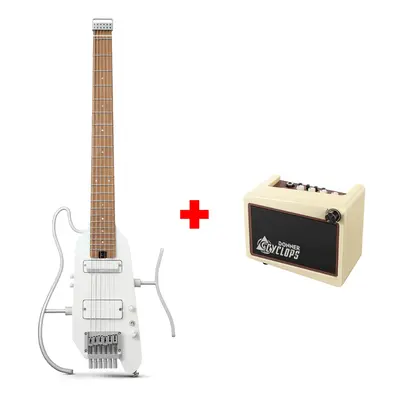 Donner HUSH™ X PRO Electric Guitar - White / Guitar+Cyclops Amplifier