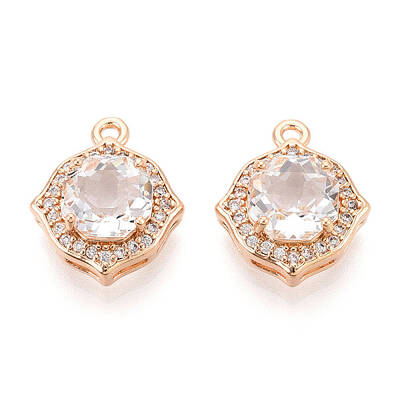 Brass Micro Pave Cubic Zirconia Pendants