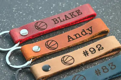 SLIM Personalized Basketball Keychain. Basketball Name Tag Keychain. Backpack Name Tag. Basketball Team Gift. Basketball Coac...