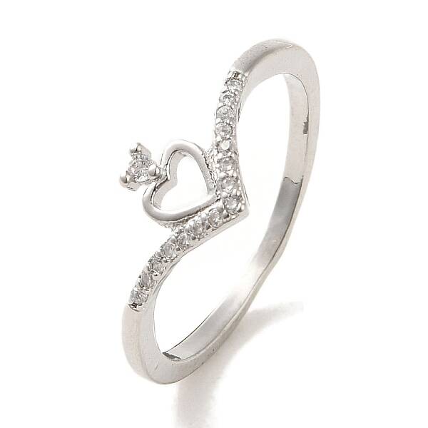 Brass Micro Pave Cubic Zirconia Rings for Women