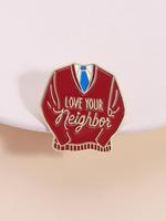 Red Creative Badge, Vintage Alloy Pin, Fashion Accessories for Women & Men