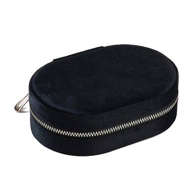 Italian Velvet Double Layers Jewelry Set Storage Zipper Boxes