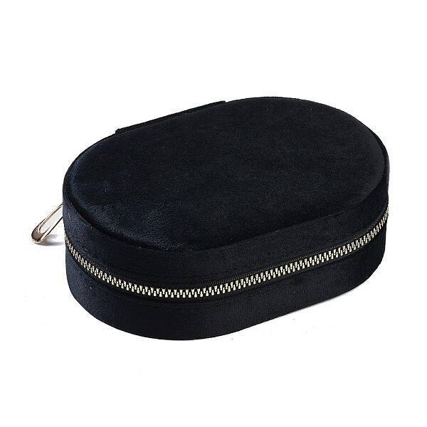 Italian Velvet Double Layers Jewelry Set Storage Zipper Boxes