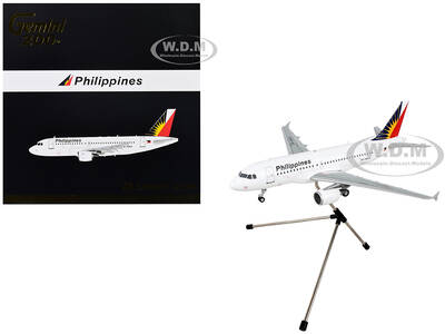 Airbus A319 Commercial Aircraft Philippine Airlines White with Tail Graphics Gemini 200 Series 1/200 Diecast Model Airplane b...