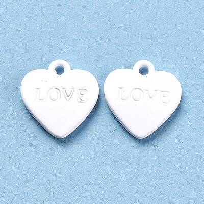 Heart Alloy Spray Painted Charms