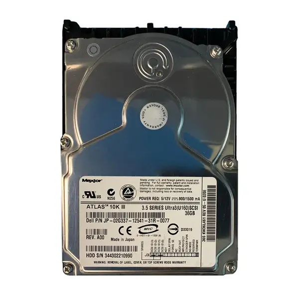 2G337 Dell 36GB Ultra-160 SCSI 10000 3.5-inch Hard Drive