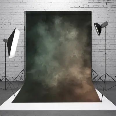 Aperturee Green Little Yellow Dark Foggy Photo Booth Backdrop