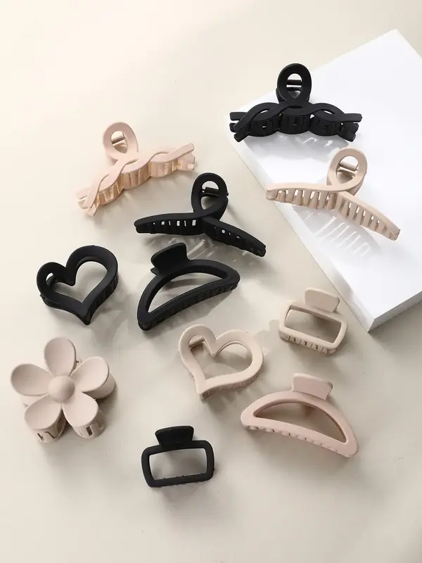 Fashionable Heart & Flower Design Hair Claw, 11pcs Casual Style Summer Versatile Hair Accessories for Women for Party and Dai...