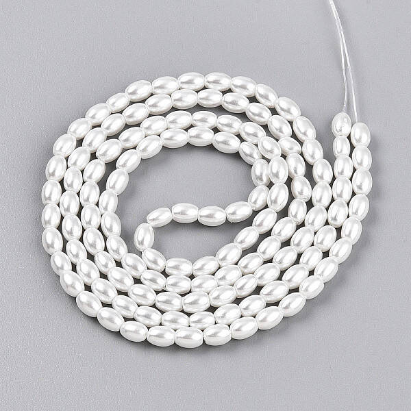 Baking Painted Pearlized Glass Pearl Bead Strands