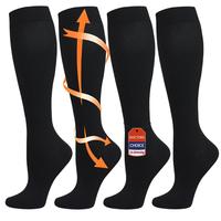 ISUNIE Knee High Solid Color Sports Socks for Men & Women - 4 Pairs, Best Circulatory Socks Soft Breathable Plain, Summer Tur...
