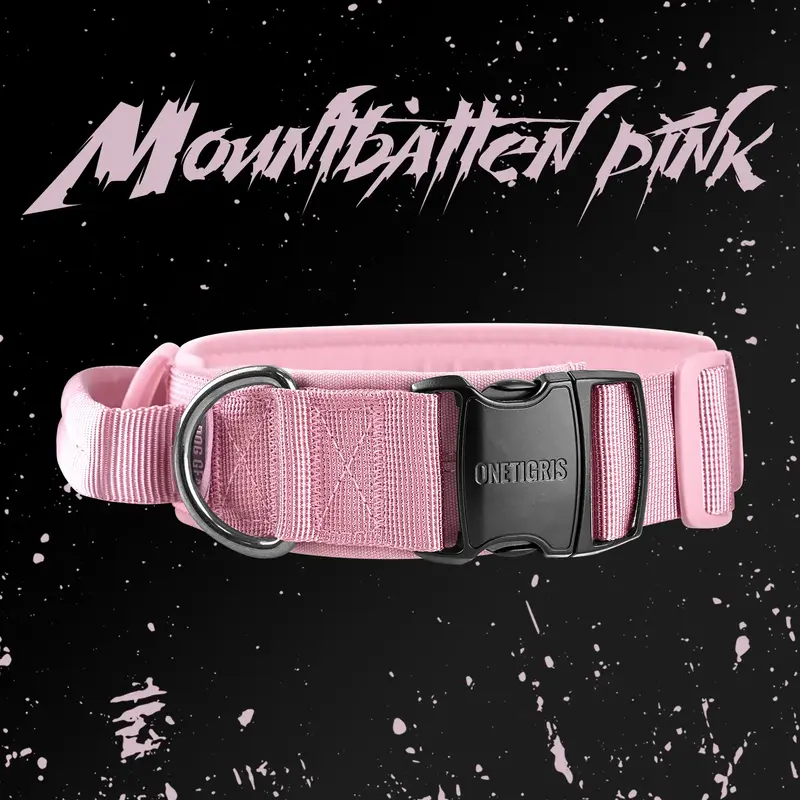 Mountbatten Pink!!!  OneTigris Dog Collar with Stylish Metal Buckle – Perfect for Dogs, Premium Quality & Comfortable Fit!