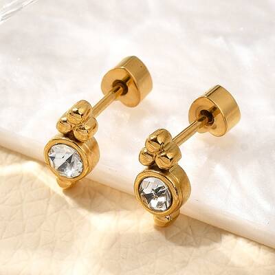 Ion Plating(IP) 304 Stainless Steel Stud Earrings