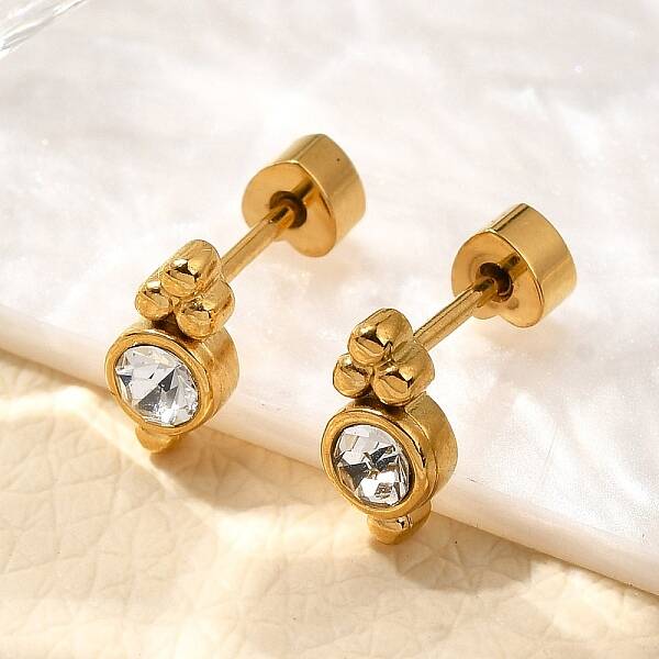 Ion Plating(IP) 304 Stainless Steel Stud Earrings