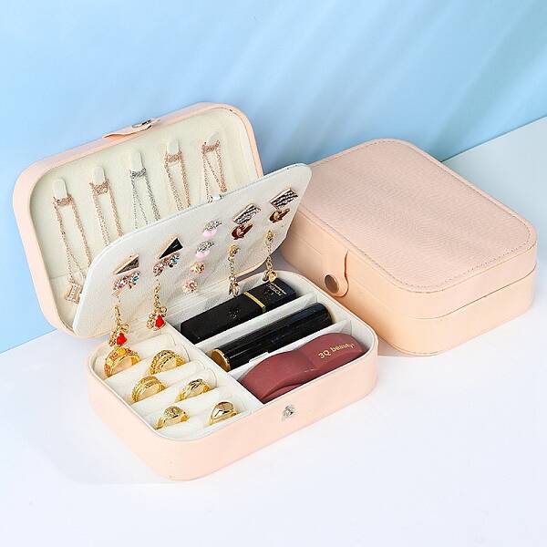 Double Layer PVC Jewelry Organizer Case