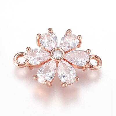 Brass Micro Pave Cubic Zirconia Links