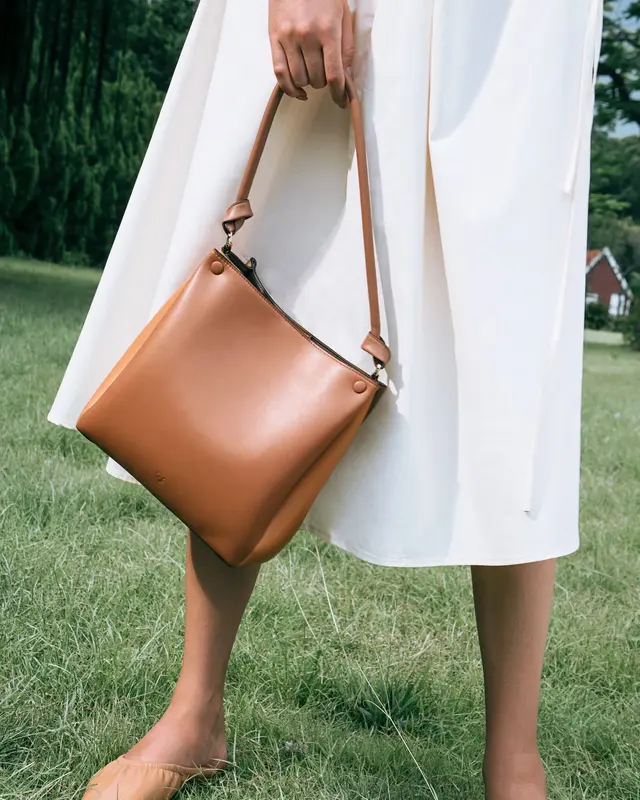 ?? Mini Two-Tone Tote Corn Leather | Color: Caramel x Tan