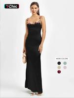 Women's Plain Flower Decor Ruched Backless Bodycon Cami Dress, Elegant Tie Back Sleeveless Maxi Dress for Party Club Dating W...