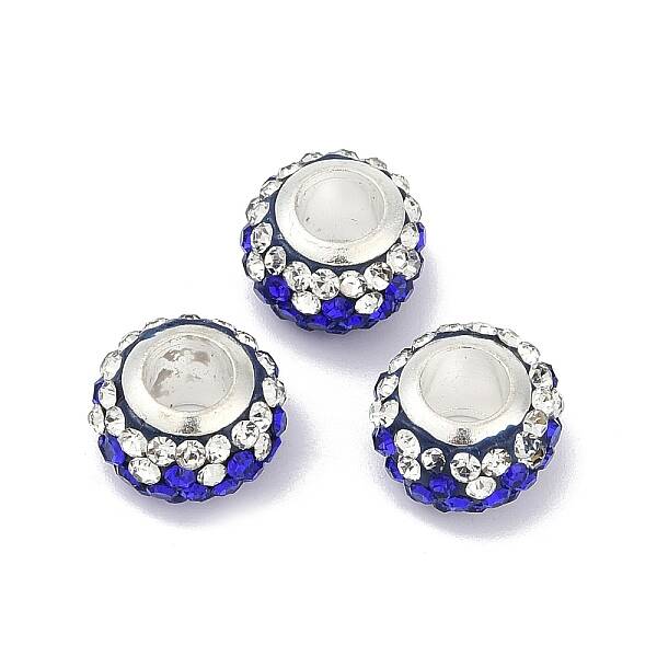 Alloy Rhinestone Clay Pave Beads