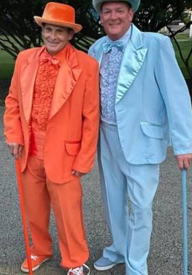 Blue and Orange Tuxedo