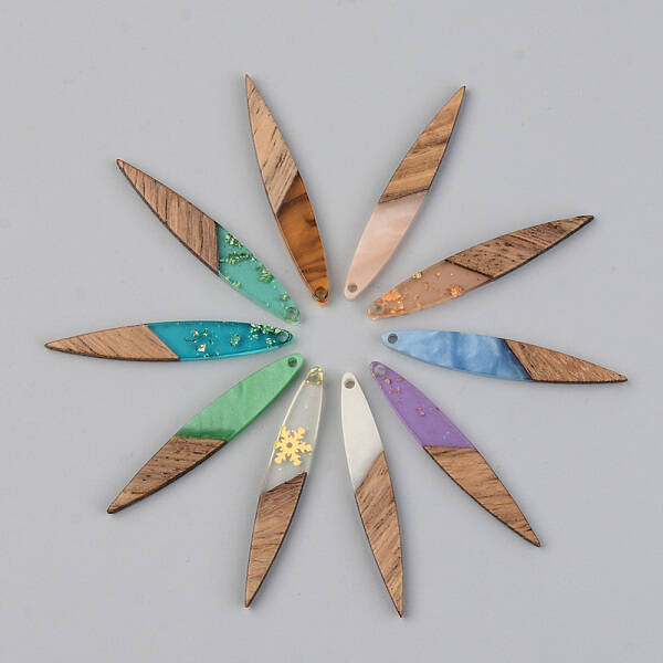 Resin & Walnut Wood Pendants