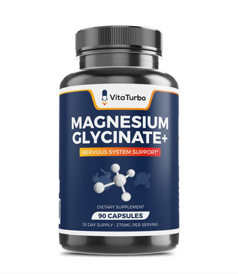 Magnesium Glycinate+  90 Capsules - 275mg Per Serving
